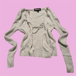 sweet & sinful front tie top/cardigan